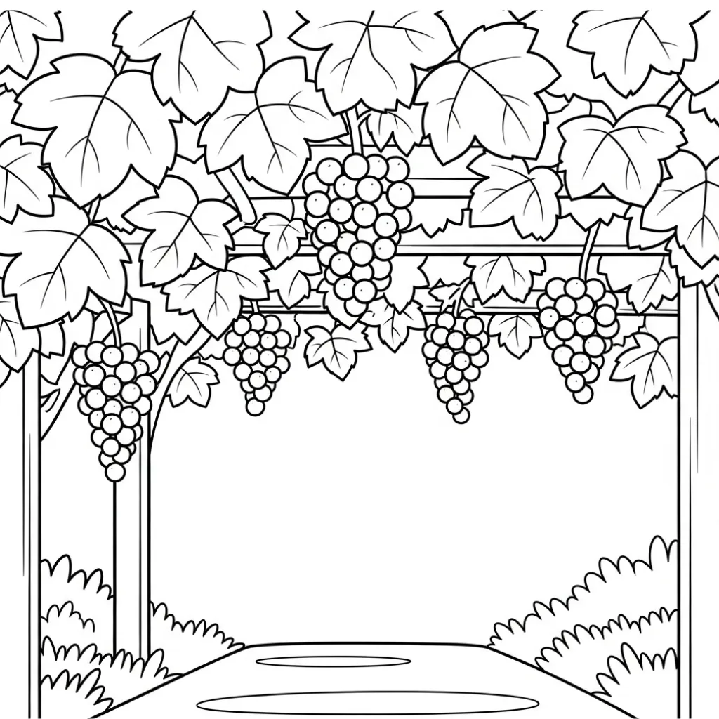 Uvas 3 para colorear para primaria