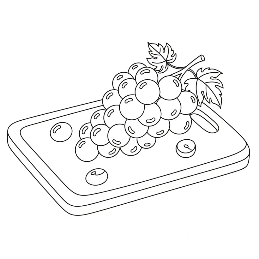 Uvas 4 para colorear para niños