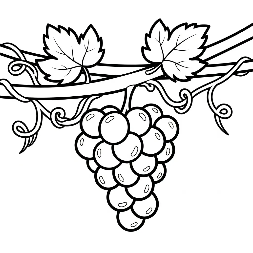 Uvas 6 para colorear en línea