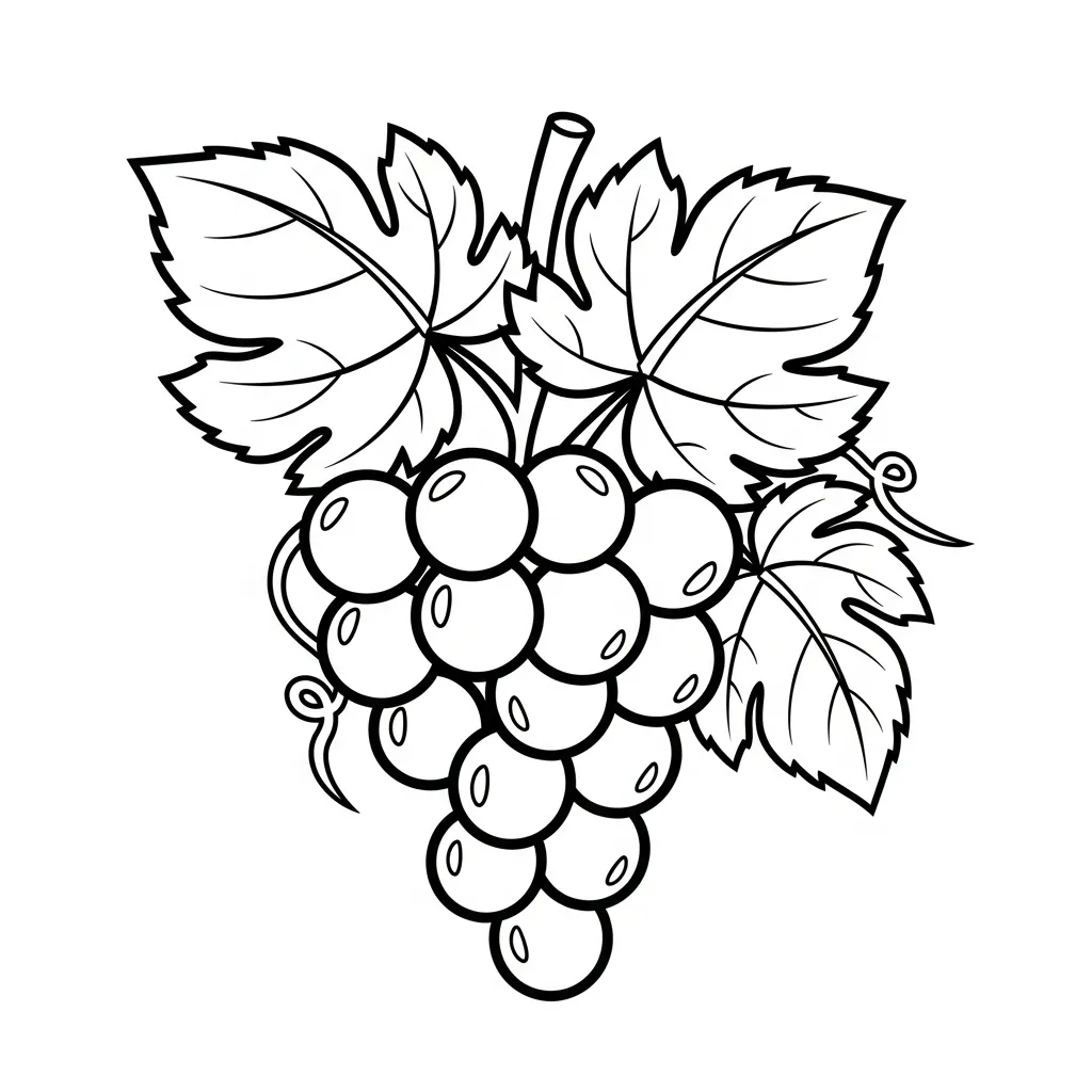 Uvas 7 para colorear y dibujo para imprimir