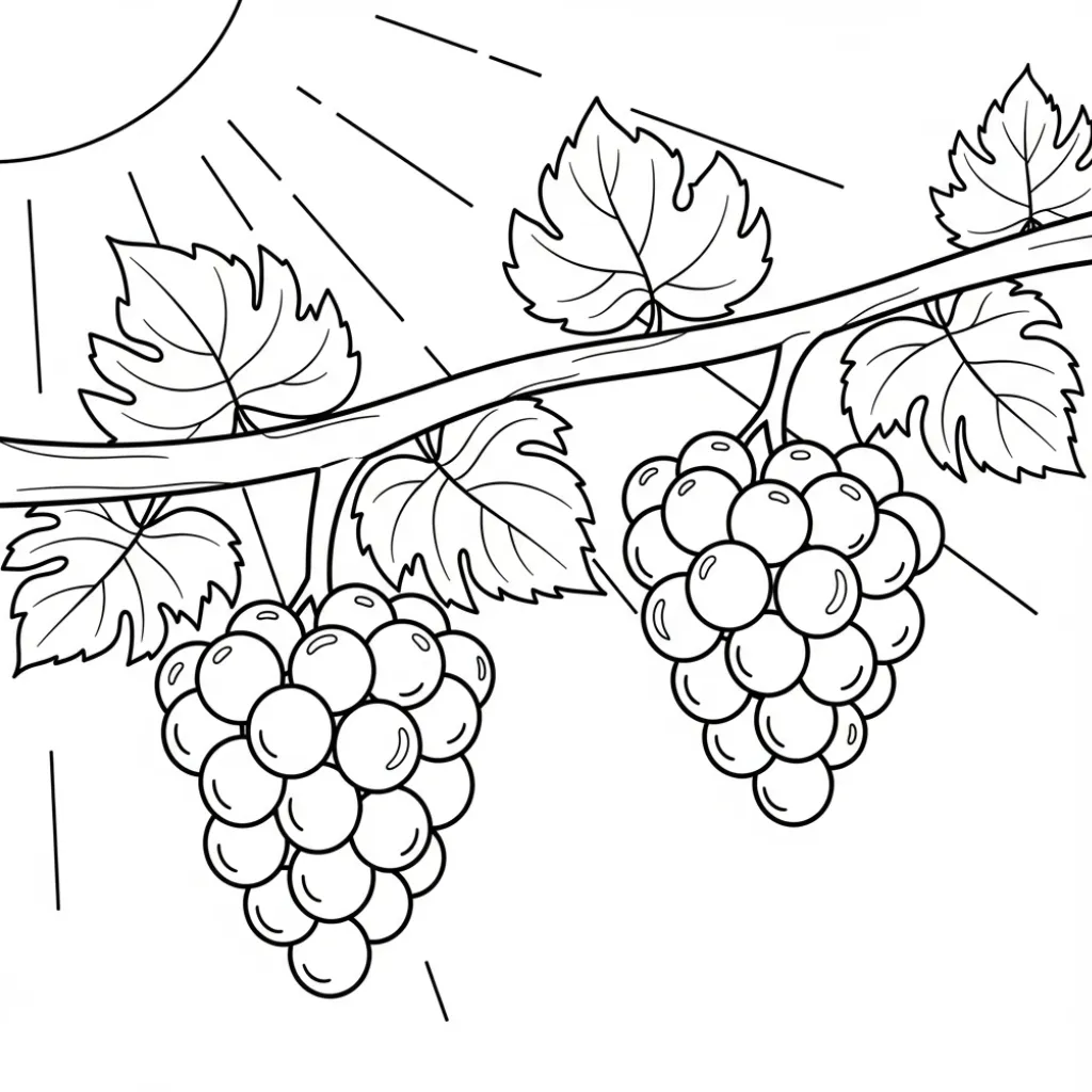 descargar Uvas 8 para colorear gratis